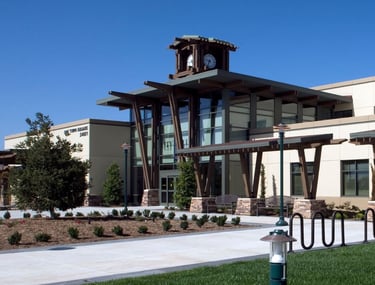 Entrance to City of Murrieta City Hall with Clock Tower.