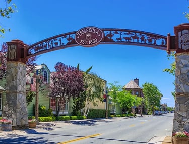 Entry sign into Old Town Temecula, Established 1859