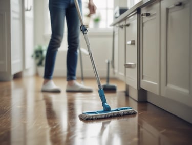 A friendly support worker assisting a participant with daily activities outdoors on a sunny day.
