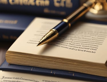 A sleek, minimalist workspace with a laptop displaying regulatory documents and a cup of coffee.