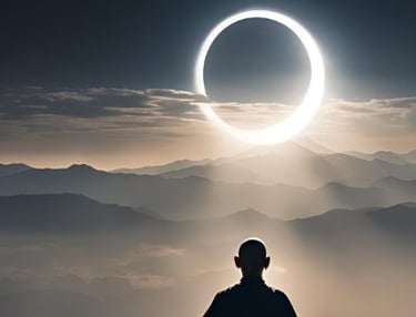 homme qui médite face à une eclipse de soleil - christophe meunier therapie breve programme eclipse