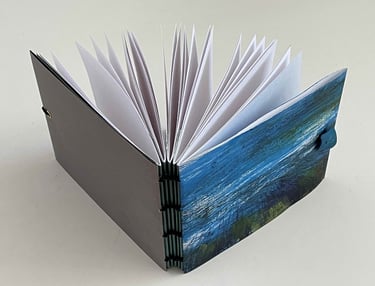 Soft cover Coptic binding with bead closure