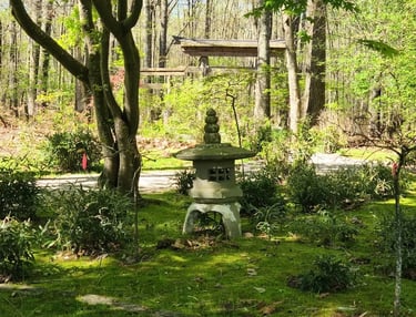 Huntsville, AL - A Japanese statue in the Gardens at Monte Sano Park