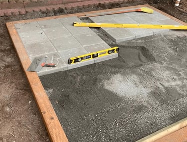 stone pavers under construction