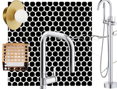 bathroom material board concept by P&O