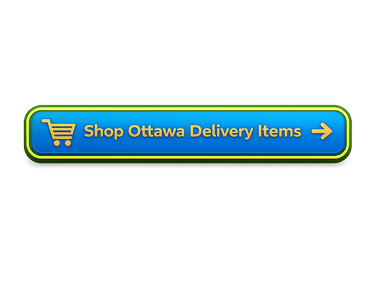 Blue call-to-action button with orange “Shop Ottawa Delivery Items” text and a green outline.