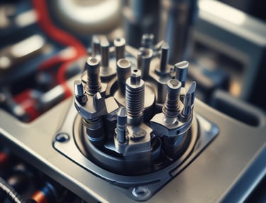 Close-up of a skilled technician repairing a car's bodywork in a workshop.