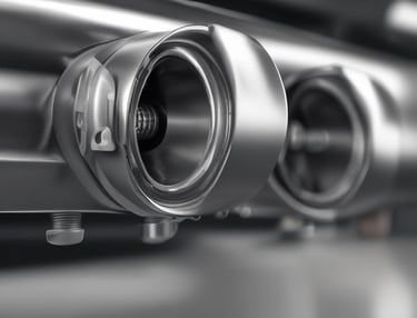 Close-up of a skilled technician repairing a car's bodywork in a workshop.