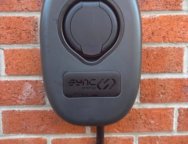 Electric Vehicle charger installed on wall 