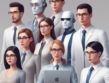 a robot - like robot with a robot in the background