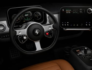 Interior da Ferrari Luce, primeiro carro elétrico da Ferrari