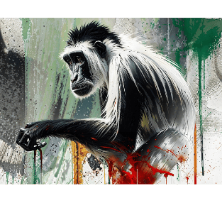 a monkey sitting  