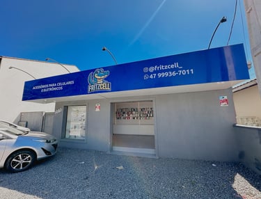 Fachada da Loja FritzCell - Capinhas - Películas - Acessórios para celular - Guanabara Joinville