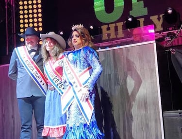 2026 ASGRA Royalty Titleholders on stage with Giddy Up Philly logo behind them