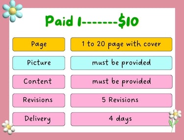 book design chart