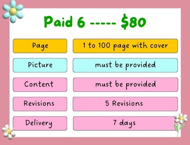 book design chart