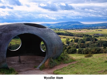The Wycoller Atom, with a view of the surrounding moorland
