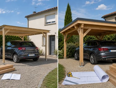 Comparatif entre carport en kit et carport bois à construire soi-même