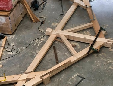 Assemblage de charpente en bois