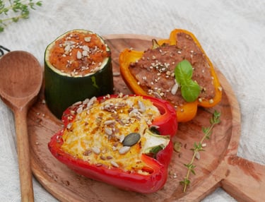 Plat de poivrons farcis