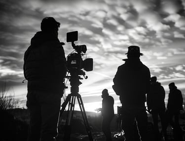 film crew at work on location