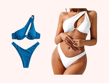 amazon.it zaful women's one shoulder swimsuit with underwire for beach day