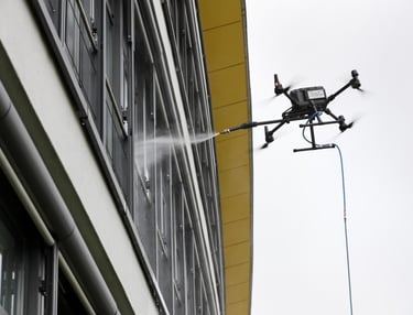 langų plovimas dronu