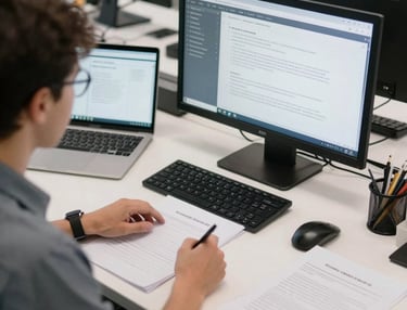 person holding book with sketch
