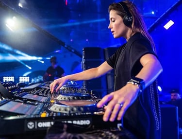 The DJ Charlotte de Witte playing music at a concert