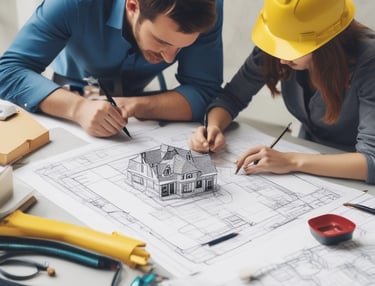 A professional inspecting a cluttered room to plan the clearance.