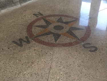 Polished concrete flooring system designed for high-traffic industrial areas