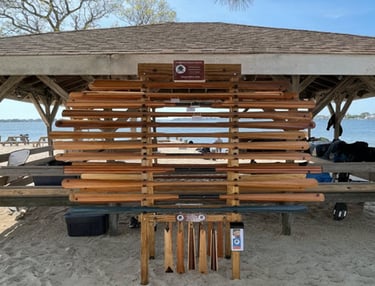 greenland paddles at the beach