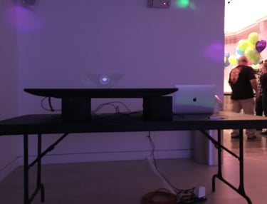 Holographic projection of earth on a table top