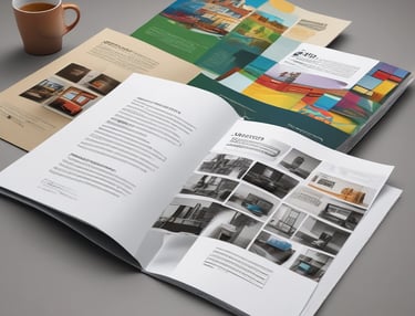 A designer sketching logo concepts on paper with color swatches nearby.
