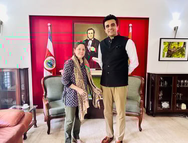 President of Chamber India Mr. Abhinav Balyan with Ambassador of Costa Rica