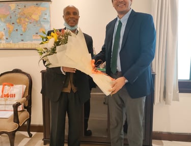 President of Chamber India Mr. Abhinav Balyan with the Ambassador of Eritrea