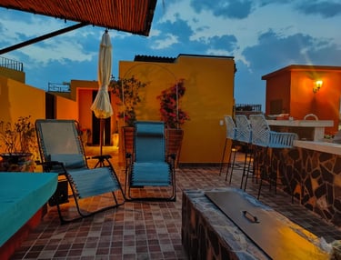 rooftop with lounge chairs san miguel de allende