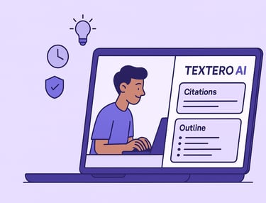 Textero AI writing process in 5 steps