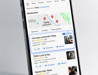 Google პირველ გვერდზე გამოჩენა