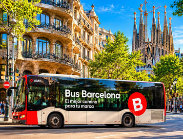 Publicidad Autobuses en Barcelona Sagrada Familia