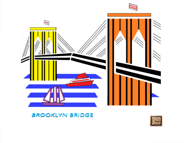 BROOKLYN BRIDGE richWOODart.com straight line art