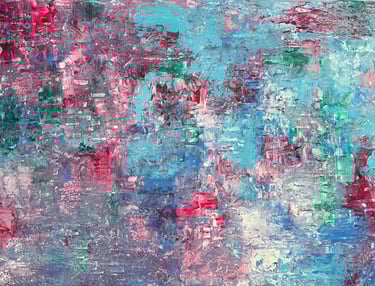 Acrylic painting Acrylbild Lake See Acryl Bild Gemälde abstrakt See Frühling pink rosa hellblau lila