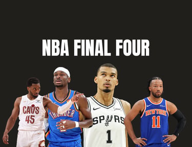 from left to right: Donovan Mitchell, SGA, Wembanyama, Brunson (NBA playoffs, May 2026)