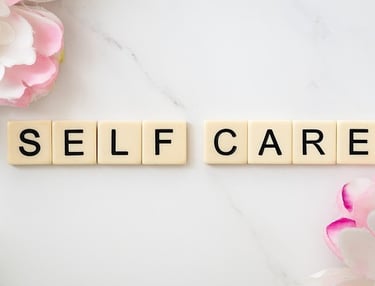 Selfcare self-improvement with flowers 