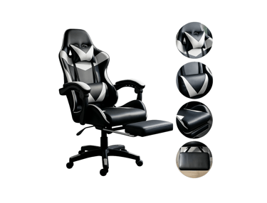 Cadeira gamer reclinável com apoio para os pés