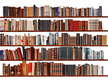 Books on shelves.