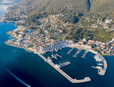 Aerial view of Portonovi in Montenegro home of the first One&Only hotel resort in Europe
