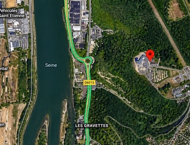 Vue satellite de l’emplacement de la résidence Canopée à Belbeuf