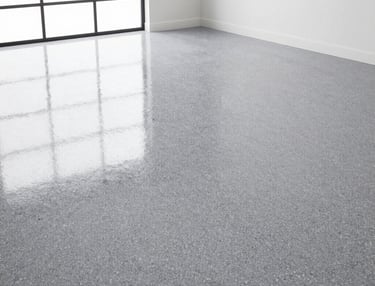 Decorative flake epoxy garage floor coating system
