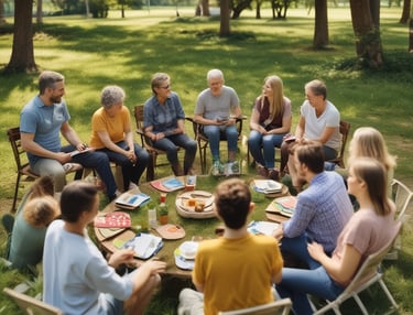 A warm, inviting living space with natural light and comfortable seating.